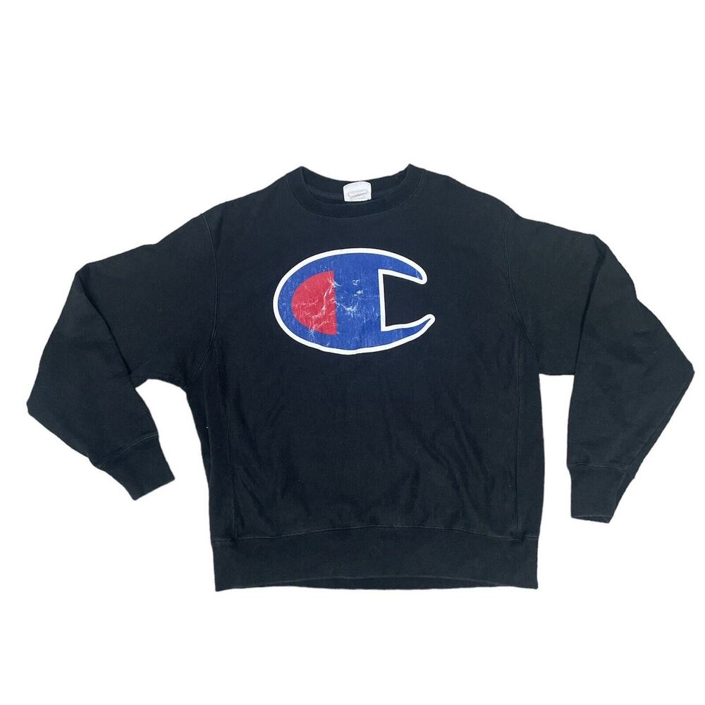 Vintage Champion Reverse Weave Spell Out Logo Crewneck Sweatshirt Sz L